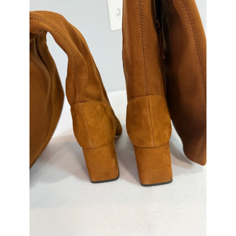 Cole Haan Georgette  Boot Womens 6 Brown Tobacco Suede Block Heel Tall Classic - Picture 8 of 12